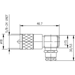 Telegärtner 100024340 100024340 UHF konektor zástrčka, zahnutá 50 Ω 1 ks