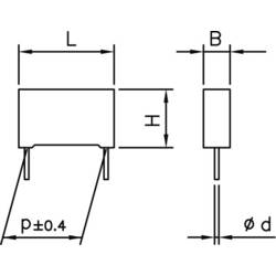 Kemet R46KR447000M1M+ 1 ks odrušovací kondenzátor MKP radiální 4.7 µF 275 V 20 % 27.5 mm (d x š x v) 32 x 22 x 37 mm Piece