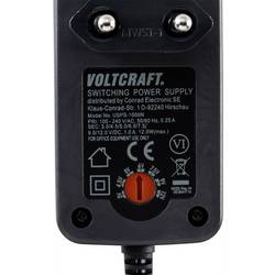 VOLTCRAFT VC-11258690 zásuvkový napájecí adaptér, nastavitelný, regulovatelné výstupní napětí, 3 V/DC, 4.5 V/DC, 5 V/DC, 6 V/DC, 7.5 V/DC, 9 V/DC, 12 V/DC, 1