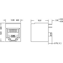 BEL Stewart Connectors SS65600-002F, RJ45 konektor, zásuvka, vestavná vertikální, počet pólů: 6P4C, černá, 1 ks