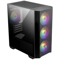MSI M100R midi tower PC skříň černá 4 předinstalované LED ventilátory, prachový filtr, boční okno