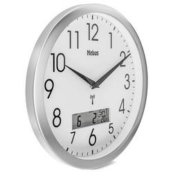 Mebus 19422 DCF nástěnné hodiny 30 cm x 30 mm, stříbrná