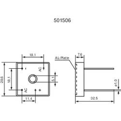 Diotec KBPC10/15/2502WP můstkový usměrňovač KBPC 200 V 25 A jednofázové