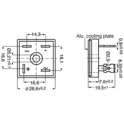 Diotec KBPC10/15/2502FP můstkový usměrňovač KBPC 200 V 25 A jednofázové