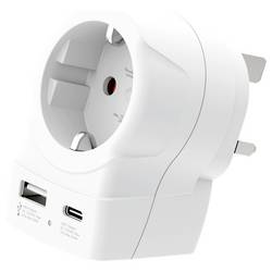 Skross 1.500283-E cestovní adaptér SKROSS - Länderstecker Europe to UK USB AC20PD weiß