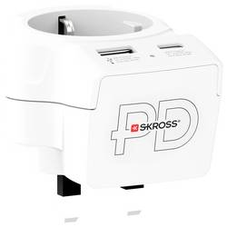 Skross 1.500283-E cestovní adaptér SKROSS - Länderstecker Europe to UK USB AC20PD weiß
