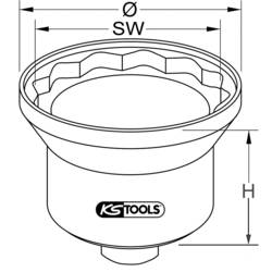 KS Tools 4604170 460.4170 12-hranný klíč na nápravovou matici 85.0 mm