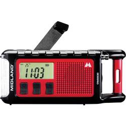 Midland ER 300 Pro C1663 Nouzové rádio, AM, FM, Bluetooth, nouzové rádio, FM, SV, USB, Ruční klika, Solární panel, Funkce powerbanky, stolní lampa,