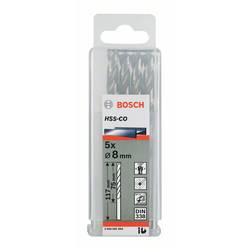 Bosch Accessories 2608588100 HSS-Co kovový spirálový vrták 8.2 mm Celková délka 117 mm Cobalt DIN 338 válcová stopka 5 ks