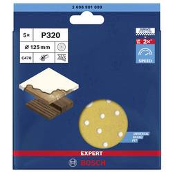 Bosch Accessories EXPERT C470 2608901099 brusné papíry pro excentrické brusky s otvory Zrnitost 320 (Ø) 125 mm 5 ks