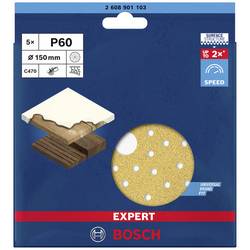 Bosch Accessories EXPERT C470 2608901103 brusné papíry pro excentrické brusky s otvory Zrnitost 60 (Ø) 150 mm 5 ks
