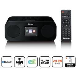 Lenco DIR-121BK DIR-121BK internetové stolní rádio, DAB+, Bluetooth, FM, DAB+, internet, Wi-Fi, funkce alarmu, černá