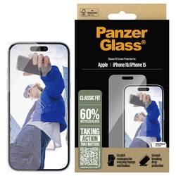 PanzerGlass Classic Fit ochranné sklo na displej smartphonu Apple iPhone 16, iPhone 15 1 ks Chránící proti otiskům prstů, odolné vůči poškrábání 2873