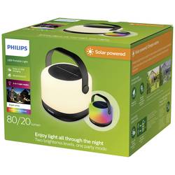 Philips LED 8720169296503 Alula SR PT 1.2W RGB30K BL solární stolní lampa 1.2 W teplá bílá, RGB bílá, černá