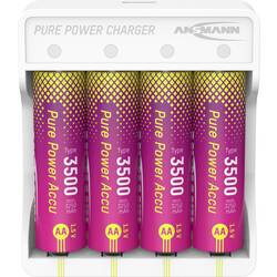 Ansmann Pure Power Set 4× Mignon AA Akkus und Lademodul akumulátor AA, Li-Ion, 3250 mAh, 1.5 V, 1 ks