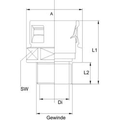 HELU 94185-25 hadicová spojka šedá M40 rovná 1 ks