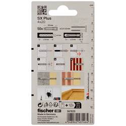 Fischer 567820 SX Plus rozpěrná hmoždinka 20 mm 4 mm 50 ks