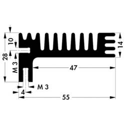 Fischer Elektronik 10022759 SK 96 84 SA chladič 3.8 K/W (d x š x v) 84 x 55 x 28 mm TO-220 , TOP-3
