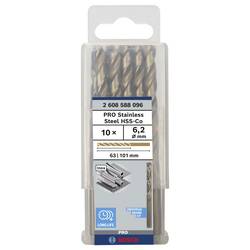 Bosch Accessories 2608588096 HSS-Co kovový spirálový vrták 6.2 mm Celková délka 101 mm Cobalt DIN 338 válcová stopka 10 ks