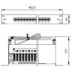 Telegärtner 100007023 patch panel 483 mm (19) šedá