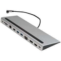 Value PC adaptér [1x USB-C® zástrčka - 10x zásuvka DisplayPort, VGA zásuvka, HDMI zásuvka, RJ45 zásuvka, slot na SD karty, jack zásuvka 3,5 mm, USB 3.2 gen. 1