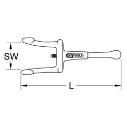 KS Tools 117.1183 1171183 Protidržák drátu Délka klíče (cm) (jen pro nadpis) 25 - 50 mm