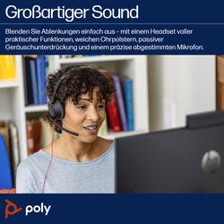 HP Poly Headset Blackwire C5220 Stereo USB- Headset otevřená (On Ear) stereo černá Potlačení hluku Počítače