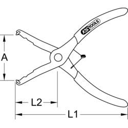 KS Tools 115.1087 Kleště na klipsu, konec kleští 35°, 190 mm