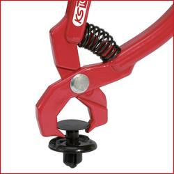 KS Tools 115.1097 Nýtované uvolňovací kleště, červené, zahnuté, 100 mm