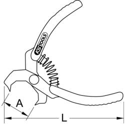 KS Tools 115.1097 Nýtované uvolňovací kleště, červené, zahnuté, 100 mm