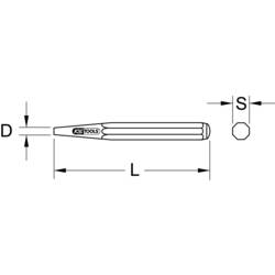 KS Tools Průbojník, 8-hranný, tvar D, Ø 8 mm 162.0348