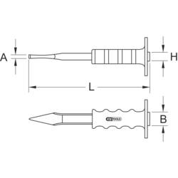KS Tools Křížové dláto s ruční ochrannou rukojetí, ploché oválné, 250 mm 162.0293