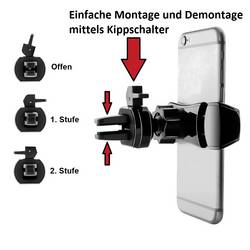 IWH 019263 upevnění na ventilační mřížku držák mobilního telefonu do auta otočné o 360° 55 - 85 mm