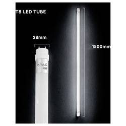 V-TAC LED trubice Energetická třída (EEK2021): D (A - G) G13 zářivkový tvar T8 15 W přírodní bílá (Ø x d) 28 mm x 1500 mm 1 ks