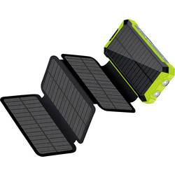 RealPower REALPOWER PB-20000 Solar powerbanka 20000 mAh, Bezdrátové nabíjení Qi, USB-A, zelená, Venkovní