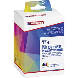 Edding Ink náhradní Brother LC-1000BKCMY kompatibilní kombinované balení černá, azurová, purppurová, žlutá EDD-714 18-714