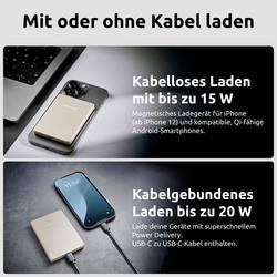 Intenso Intenso Power Bank MW5000 champagne powerbanka Li-Pol, 5000 mAh, Dodávka energie, USB-C®, champagne