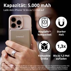 Intenso Intenso Power Bank MW5000 champagne powerbanka Li-Pol, 5000 mAh, Dodávka energie, USB-C®, champagne