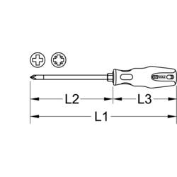 KS Tools 1591100 159.1100 Univerzální křížový šroubovák Délka dříku: 125 mm DIN ISO 8764