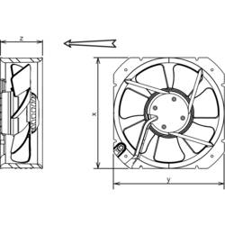 Ecofit 2VGC25 250V (D27-A0) axiální ventilátor, 230 V/AC, 1705 m³/h, (d x š x v) 280 x 280 x 80 mm, 2VGC25 250V (D27-A0)