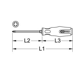 KS Tools 1511141 151.1141 křížový šroubovák PZ 0 Délka dříku: 60 mm DIN ISO 8764