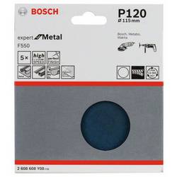 Bosch Accessories 2608608Y08 2608608Y08 brusný list bez otvorů Zrnitost 120 (Ø x d) 115 mm x 115 mm 5 ks