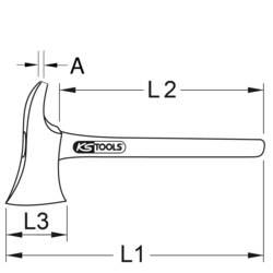 KS Tools 962.9032 Hasičská sekera 400 mm 1500 Hmotnost hlavy 1160 g