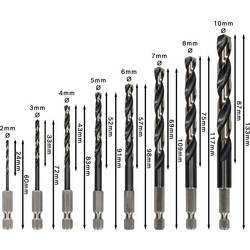 Bosch Accessories 2608577139 sada spirálových vrtáku do kovu 2 mm, 3 mm, 4 mm, 5 mm, 6 mm, 7 mm, 8 mm, 10 mm šestihran 8 ks