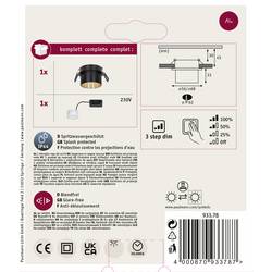 Paulmann 93378 LED vestavné svítidlo, LED, pevně vestavěné LED, 6 W, černá (matná), zlatá