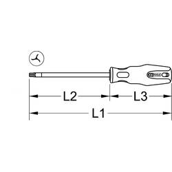 KS Tools 1591258 Tri-Wing šroubovák 4, délka 80 mm