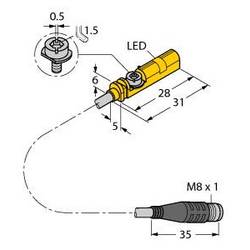 Turck senzor magnetického pole Magnetický M8 pro T-drážku PNP BIM-UNT-AP7X-0,3-PSG3S