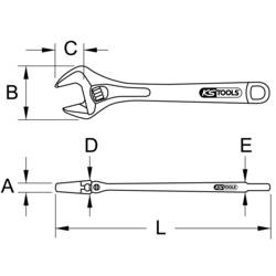 KS Tools 577.0100 Rollgabelschlüssel 100mm Maulweite bis 13mm verchromt přestavitelný klíč Délka klíče (cm) (jen pro nadpis) 13 mm