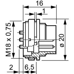 Amphenol T3362-000 T 3362 000 kulatý faston, 1 ks