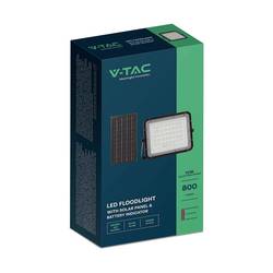 V-TAC VT-80W LED reflektor, solární modul 10 W, studená bílá, černá, 7823